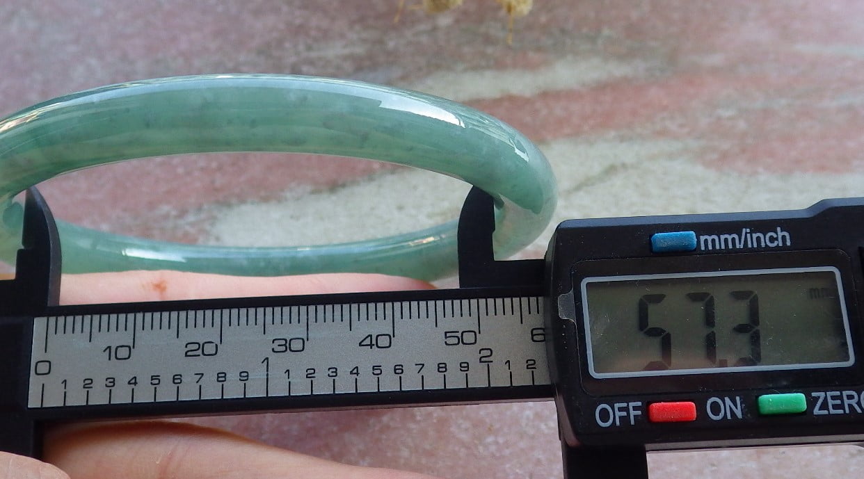 Icy Green Natural A JADE Jadeite Circle Bangle Bracelet 57 mm 683871 TN