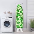 thumbnail image 3 of HELLHERO Green Clover Pattern Elastic Edge Ironing Board Covers Dust-Proof Non-Slip Easy to Install Soft Fabric 15"x54", 3 of 5