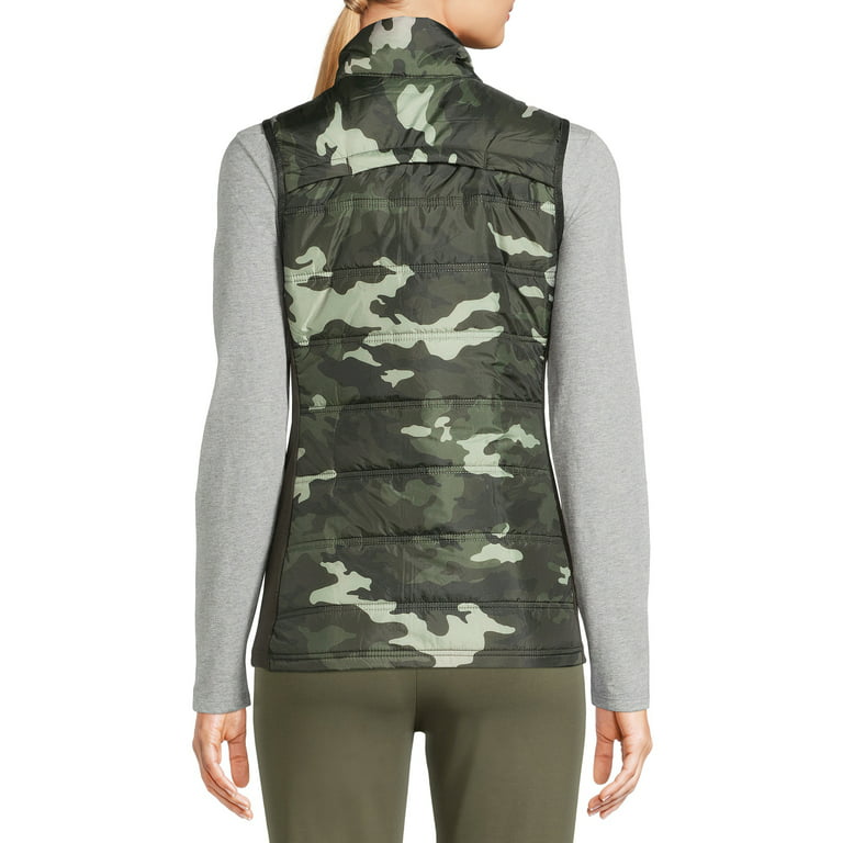 Avia Activewear Green Camo Women's Performance Semi-Fitted Quilted