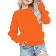 thumbnail image 1 of Sudadera Meitianfacai para niñas y bebés, sudadera básica lisa, sudadera tipo túnica, suéteres de cuello redondo y manga larga, tops tipo pulóver, ropa de otoño e invierno, sudadera naranja para, 1 of 7