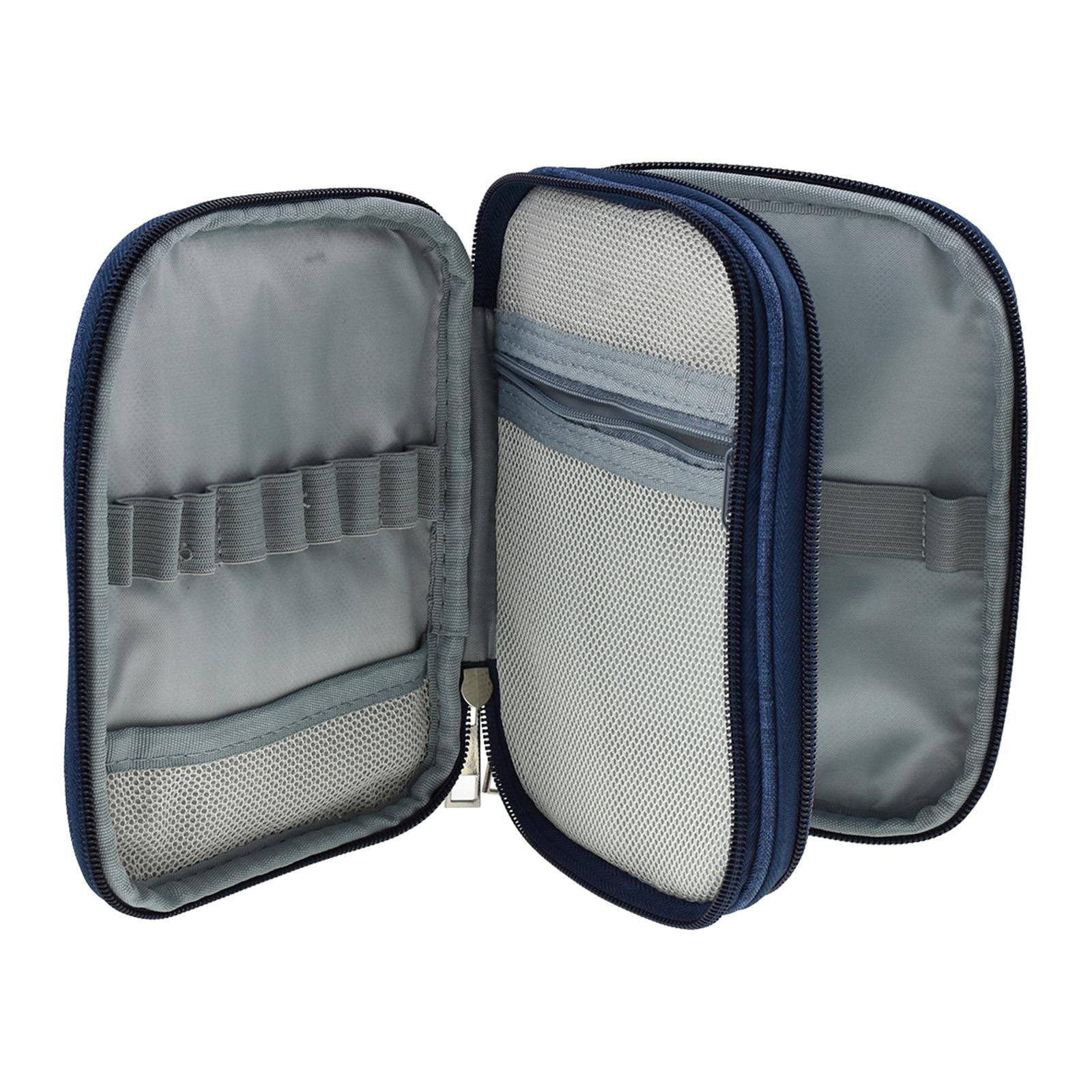 HOMYL Crochet Hook Case Storage Zipper Bag for Various Crochet Hooks Blue