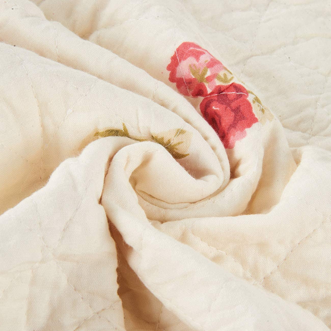 Original 100% Cotton Patchwork Quilt Twin Size Pink Floral Bedspread Coverlet Reversible Vintage Shabby Chic Quilted Throw Blanket Bed Quilt Cover for Couch Sofa