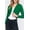 Green, variant on Women's Long Sleeve Open Front Scallop Finished Sweater Bolero