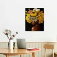 thumbnail image 3 of JRXY African American Wall Art Yellow Flower on Black Women Head Vintage Canvas Art Paintings Modern Abstract Girl Picture Home Wall Decor for Bedroom Living Room, Framed Ready to Hang 12x16 in, 3 of 5