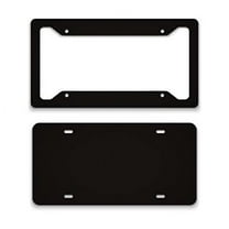 Ultra Thick Blank Black Aluminum Composite Metal License Plate Frame and Tag -Wholesale Car Tag and Frame for Customization - Personalize With Vinyl - Bulk Engravable Automotive Plate frame