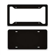 Ultra Thick Blank Black Aluminum Composite Metal License Plate Frame and Tag -Wholesale Car Tag and Frame for Customization - Personalize With Vinyl - Bulk Engravable Automotive Plate frame