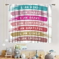thumbnail image 3 of Rainbow Curtains for Classroom, Kids Girls Baby Boho Cute Inspirational Motivational Quotes Cartoon Colorful Pastel Nursery Classroom Bedroom Living Room Bathroom Window Drapes 2 Panels, 52"x63" Inch, 3 of 5