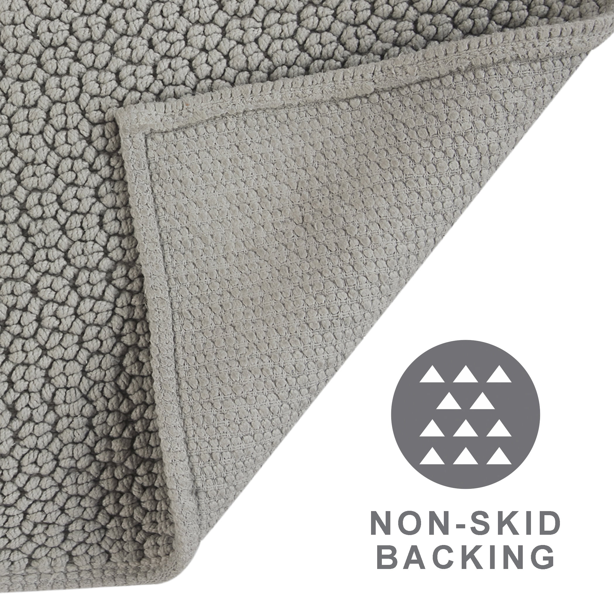 Better Homes & Gardens Signature Soft Cotton Looped Bath Mat, Soft Silver, 20 in x 34 in