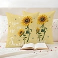 thumbnail image 3 of Yellow Sunshine Sunflower Outdoor Waterproof Pillow Covers, Pastoral Bees Farmhouse Floral Decorative Square Throw Pillowcase Sofa Cushion Sham for Patio/Couch/Chair, 20"x20" 2 Pack, 3 of 8