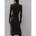 thumbnail image 5 of Tied Collared Neck Long Sleeve Sweater Dress, 5 of 7