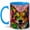 Blue, variant on Colorful Corgi Coffee Mug, Rainbow Dog Mug, Ceramic 11 oz