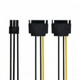 thumbnail image 2 of Xiwai Cable Dual two SATA 15 Pin Male M to PCI-e Express Card 6 Pin Female Graphics Video Card Power Cable 15cm, 2 of 7