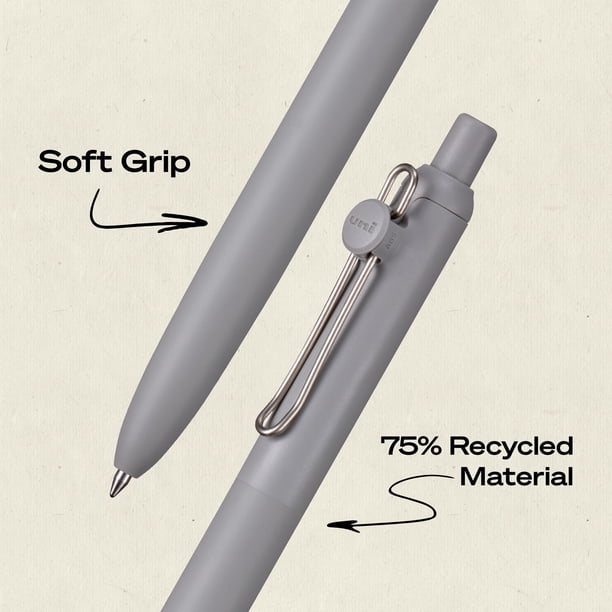 uni-ball ZENTO サインペン メタリックグレー 2個 uniball™ Zento Retractable Liquid Gel Pens, 0.7mm Medium Point