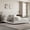 White, variant on Accreate Velvet Upholstered Platform Bed Frame with Boucle Headboard, Soft Rounded Corners, Sturdy Low Profile, Heavy Duty Wooden Slats, Noise-Free, Easy Assembly