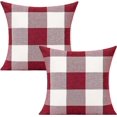 thumbnail image 1 of Juego de 2 fundas de almohada decorativas VAKADO, 45 x 45 cm, color rojo y blanco, 1 of 2