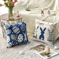 thumbnail image 3 of Happy Easter Be Hoppy Rabbit Easter Eggs Black Throw Pillow Covers, 20 x 20 Inch Cushion Case Decoration for Sofa Couch Set of 4, 3 of 6