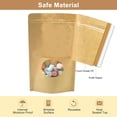 thumbnail image 4 of SumDirect 100 Pcs Sacs en Papier Kraft avec Fermeture Éclair, Sacs de Scellage Réutilisables avec Fenêtre Transparente et Encoche de Déchirure pour Stocker, Cookie, Aliments Secs, Collation (7x 10 Pouces-100 Pcs), 4 of 7
