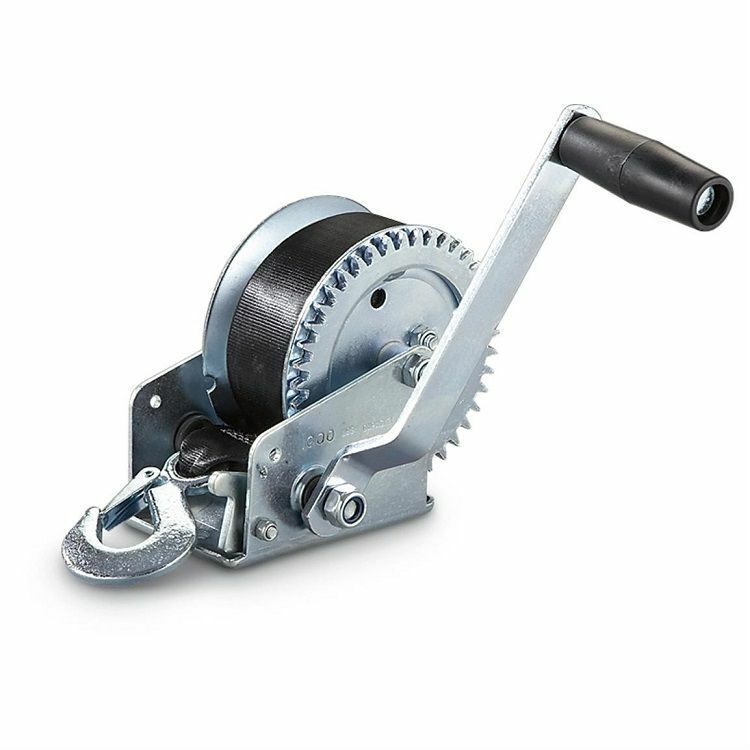 New Heavy Duty Hand Crank Strap Winch 600lb Jet Ski ATV Boat Trailer Tow Marine