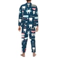 thumbnail image 5 of Bingfone Men'S Pajama Set 2 Piece Loungewear Pjs, Long Sleeve With Pajama Pants-Dental Seamless, 5 of 9