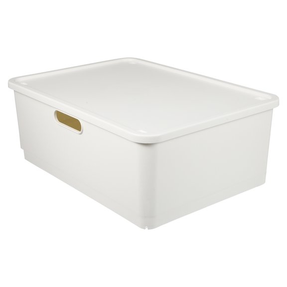 Masteelf  Japanese Storage Box Boxes with Lids Cube Organizer Sink White