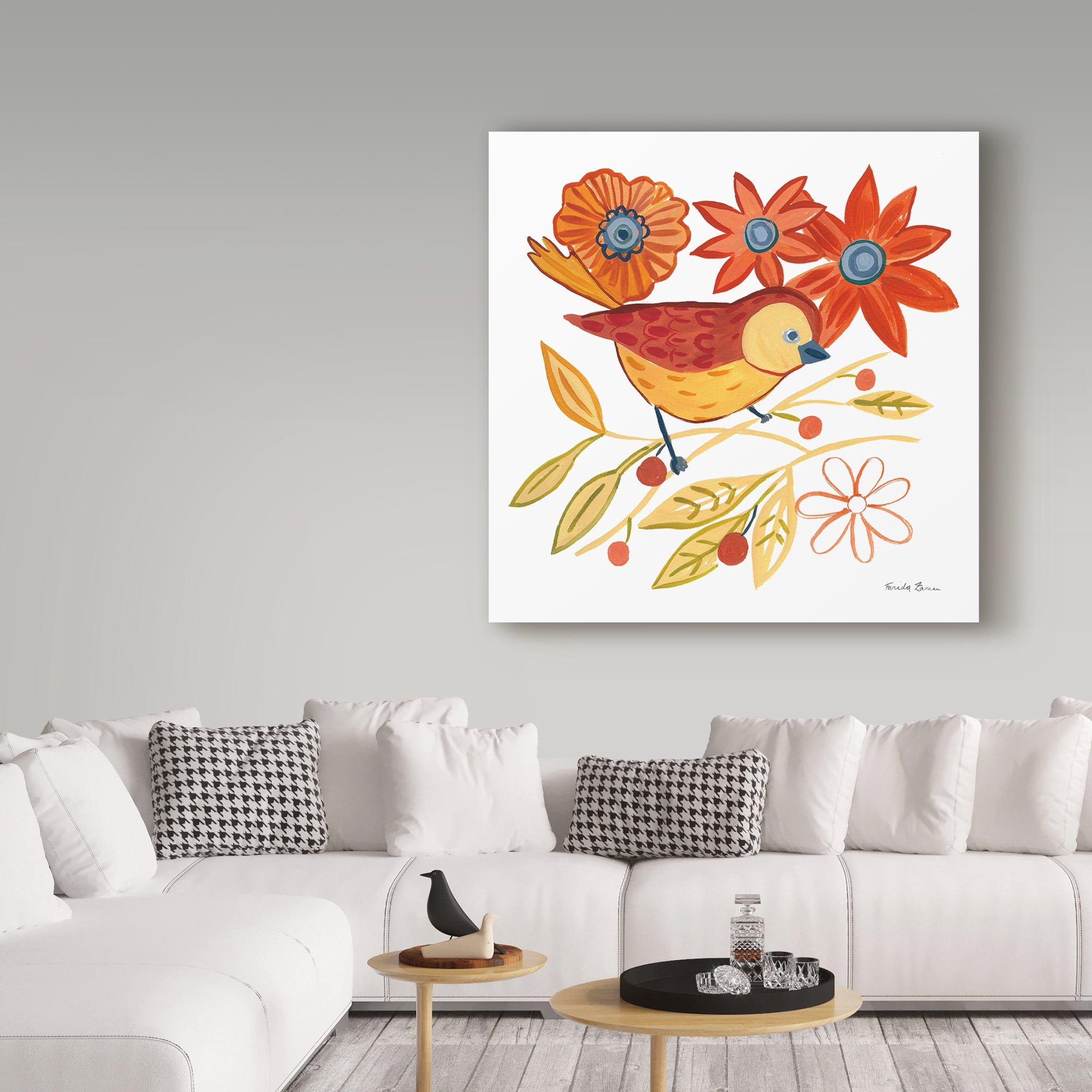 Trademark Fine Art 'Orange Bird III' Canvas Art by Farida Zaman