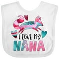 thumbnail image 3 of Inktastic I Love My Nana Pink and Blue Fox with Hearts Boys or Girls Baby Bib, 3 of 4