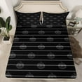 thumbnail image 2 of Manfei Halloween Pumpkin Lantern Bed Sheets 4 Pieces, Black Gray King Sheets, Kids Festival Gifts Sheet Set, Microfiber Bedroom Decor, 2 of 7