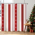 thumbnail image 2 of Tchckioa Christmas Vertical Stripe Shower Curtain,72x72 Inch Waterproof Hooks Bath Curtain for Bathroom, 2 of 6