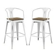 thumbnail image 2 of Modway Promenade 30" Modern Metal Bar Stools in White (Set of 2), 2 of 5