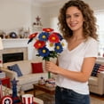 thumbnail image 4 of 250 Anniversary Usa 4Th Of July Red, White Blue 1 Bundles Artificial Flowers Outdoor Flowers , Uv Resistant Shrubs for Hanging Garden Porch Window Box, 4 of 9