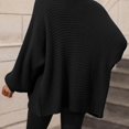 thumbnail image 4 of Vedolay Womens Sweaters Thick Kimono Long Sleeve Sweater Loose Asymmetrical Hem Women Outerwear Black,S, 4 of 4