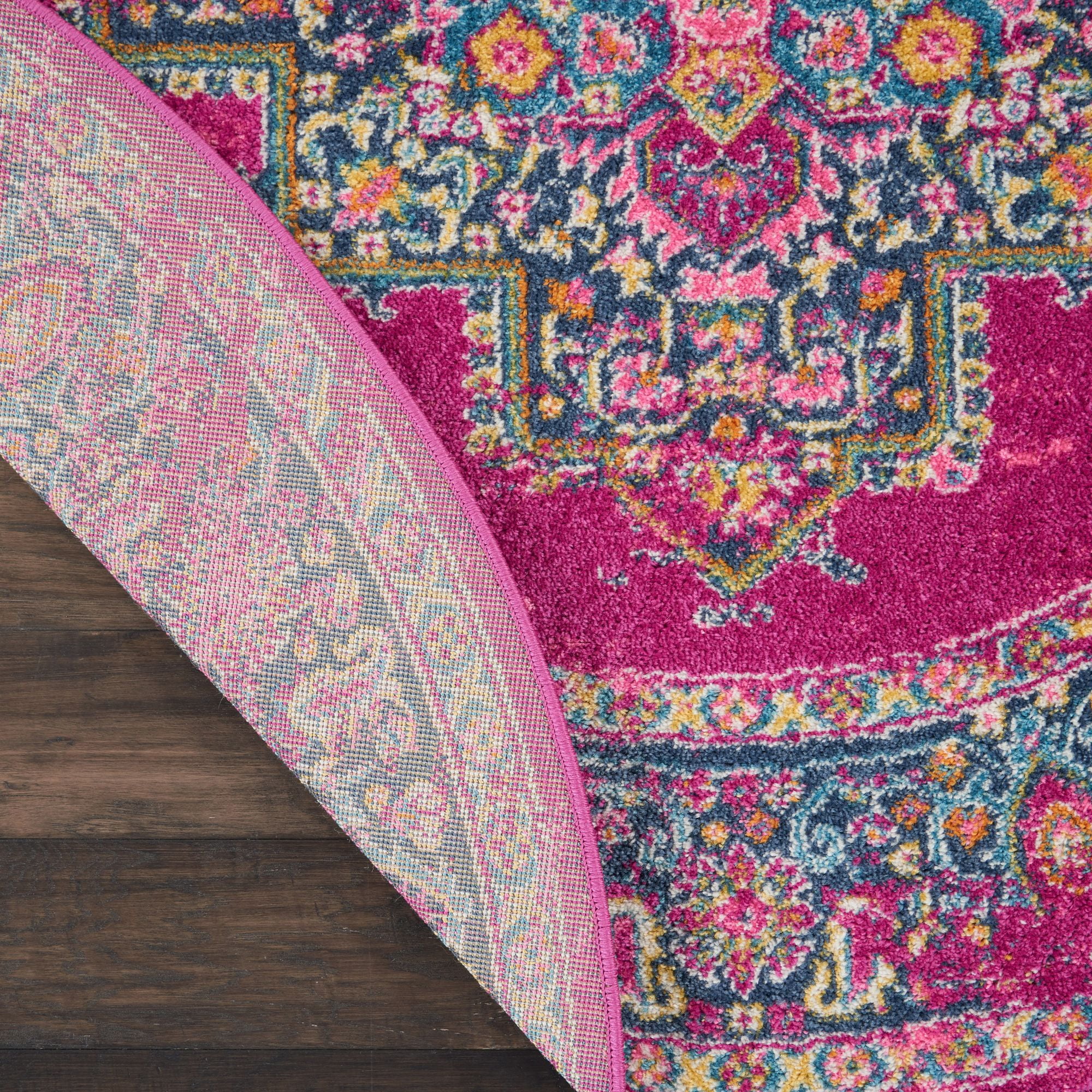 Nourison Passion Persian Fuchsia 8' x ROUND Area Rug, (8 Round)