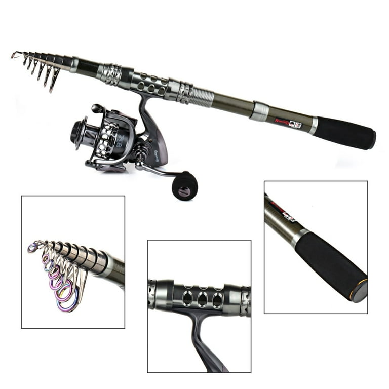 Sougayilang Spinning Fishing Rod and Reel Combo, Portable Telescopic  Fishing Pole for Travel, Saltwater, Freshwater 