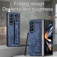 thumbnail image 5 of Jiahe Cover For Samsung Galaxy Z Fold4 7.6 inch Leather Case,Hybrid Shockproof Wrist Strap with S Pen Holder Full Body Protection Case Cover,Blue, 5 of 9