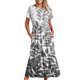 thumbnail image 1 of Vestido de Manga Corta para Mujeres Vestido de Verano de Cuello Redondo Impreso, Poliéster de Tamaño Verdadero Diario Y Vestido de Fiesta, 1 of 5