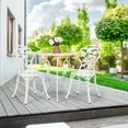 thumbnail image 2 of Topbuy Rose Design Bistro Set Antique Aluminum Bench Patio Garden Chair for Outdoor White, 2 of 8
