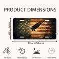 thumbnail image 2 of License Plate, Flying Eagle over Aged Flag Decorative Front,Personalized Stainless Steel License Plate Cover For Men Women,12.2" X 6.2", 2 of 7