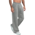 thumbnail image 4 of Havenre Men's Yoga Sweatpants Open Bottom Lightweight Sweat Pants Drawstring Elastic Waist Comfy Athletic Lounge Pants with Pockets Gray L, 4 of 9
