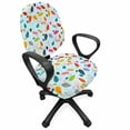 thumbnail image 1 of Autumn Office Chair Slipcover, Colorful Various Leaf Types Season Composition Fall Themed Designs, Protective Stretch Decorative Fabric Cover, Standard Size, Pale Blue Multicolor, by Ambesonne, 1 of 5