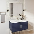 thumbnail image 2 of Sonoma 36 in W x 22 in D Navy Blue Single Bath Vanity, White Quartz Top and 36 in LED Mirror, 2 of 11