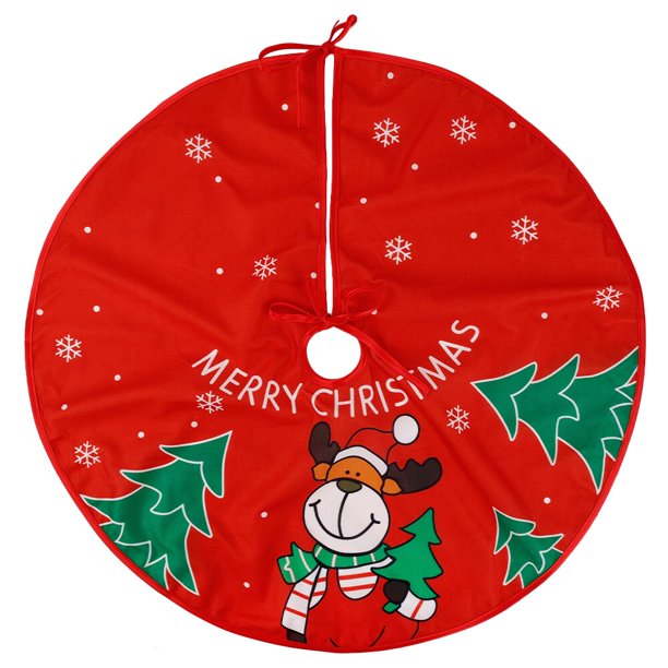 Falda de árbol de Navidad de 62cm con dibujos animados de Papá Noel, muñeco de nieve, estilo de reno, faldas de árbol de Navidad, cubierta Base, decoración de alfombra