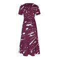 thumbnail image 4 of SDNall Womens Fashion Round Neck Short Sleeve Printed Dress, 4 of 8