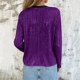 thumbnail image 4 of QQZ Regular Fit Open Front Sequin Cardigan For Women, Long Sleeve Lightweight Cardigan Sweaters For Women, Fall Outfits For Travel Business Casual Party Daily Wear, 4 of 9