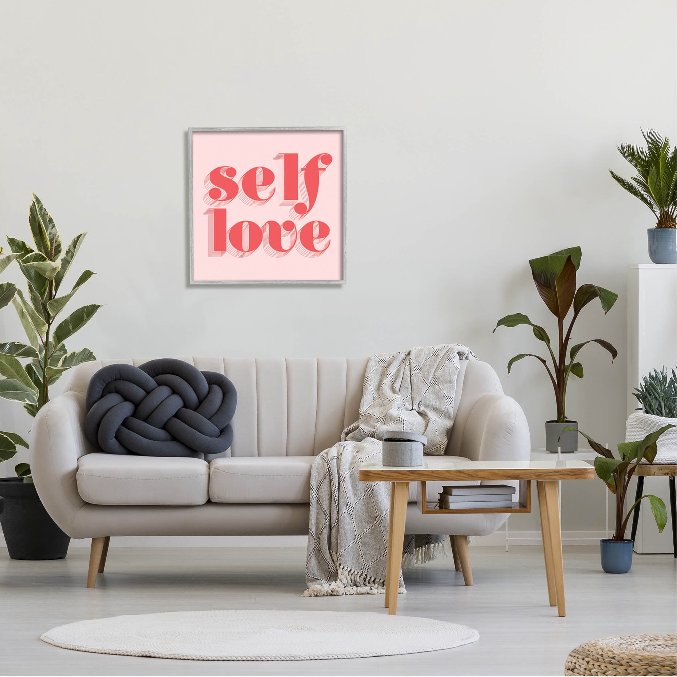 Self Love Retro Phrase Inspirational Graphic Art Gray Framed Art Print Wall Art