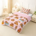 thumbnail image 2 of Erosebridal Funny Capybara Pattern Twin Comforter Sets,Hawaii Summer Holiday Bedding Set For Kids Girls ,Reversible Pink 2pcs, 2 of 7