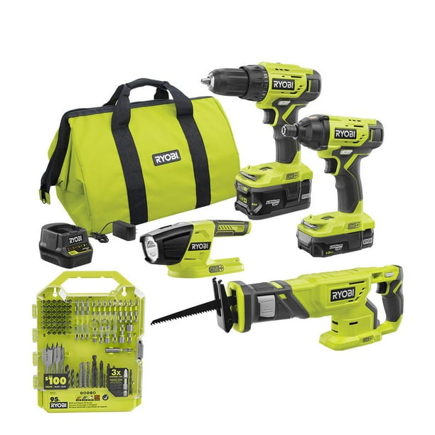 ONE+ 18V Cordless 2-Tool Combo Kit with Drill/Driver, Impact Driver, Batteries, Charger, Bag, and Drill Kit (65-Piece) $89.00