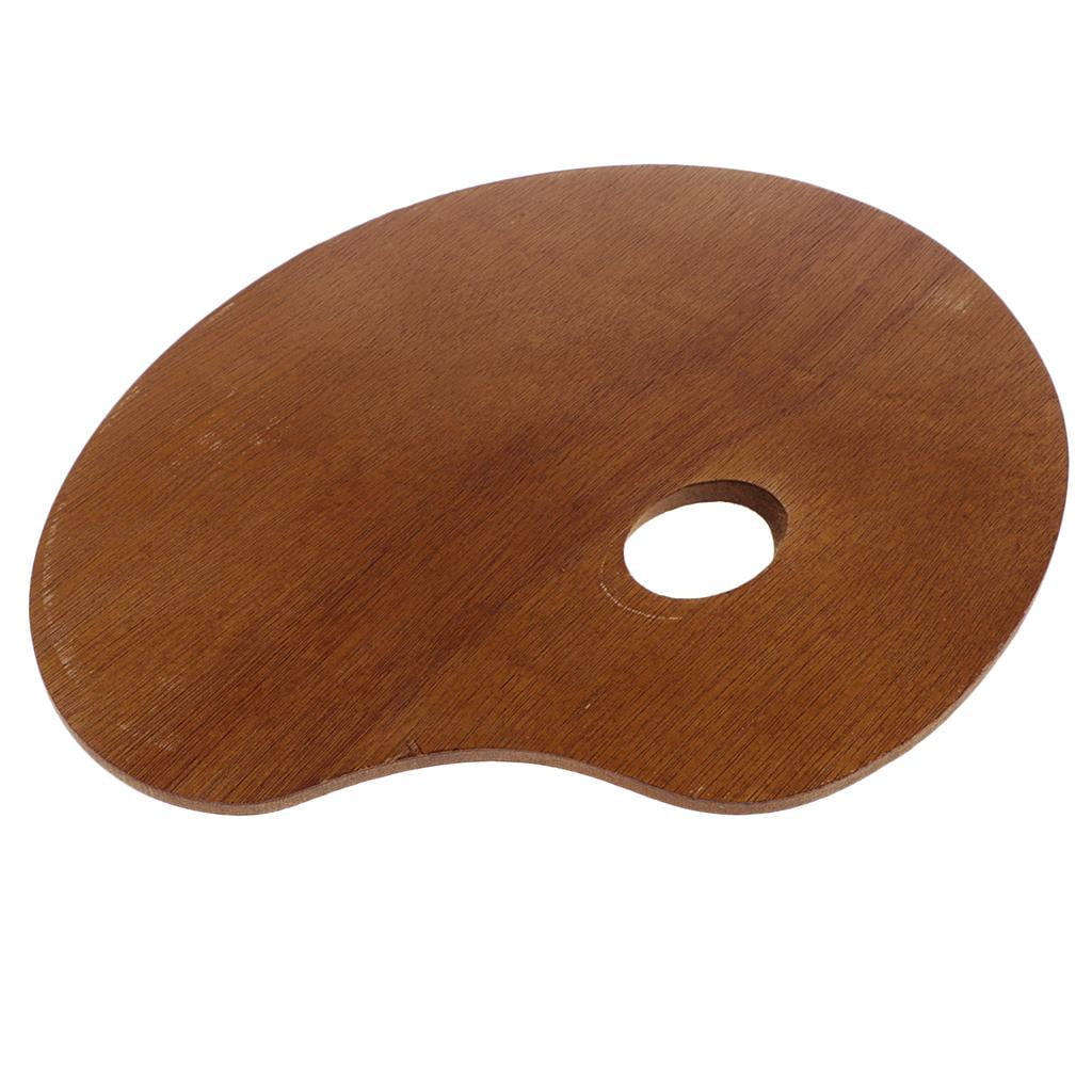 S SERENABLE Professional Wooden Oval Paint Mixing Tray DIY Artist Supplies - 30x40cm