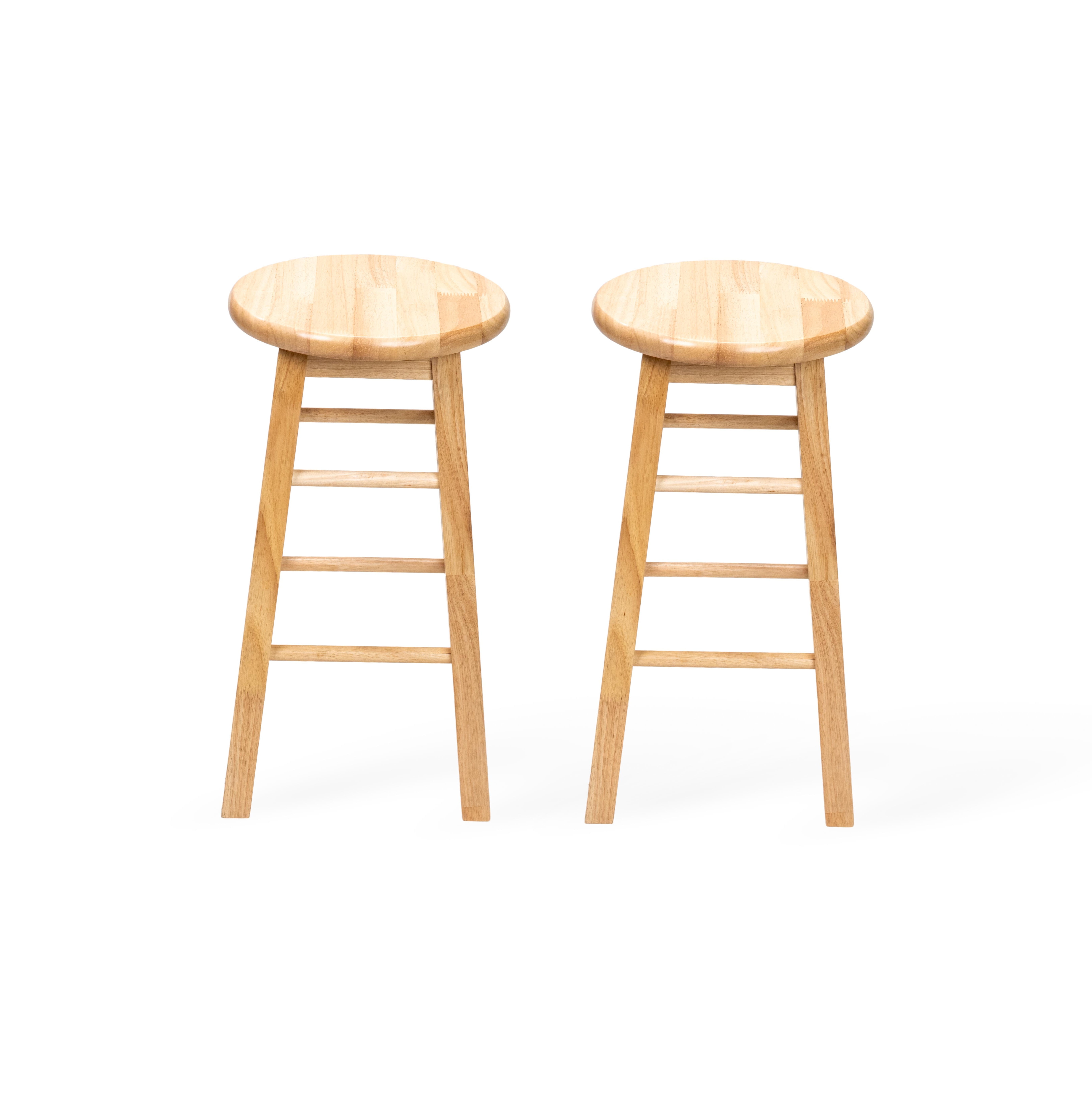 Mainstays 2-Pack 24" Backless Wood Counter Stools, Natural Finish