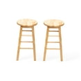 thumbnail image 3 of Mainstays Indoor 24" Backless Wooden Counter Stool 2 Pack, Natural, 3 of 8