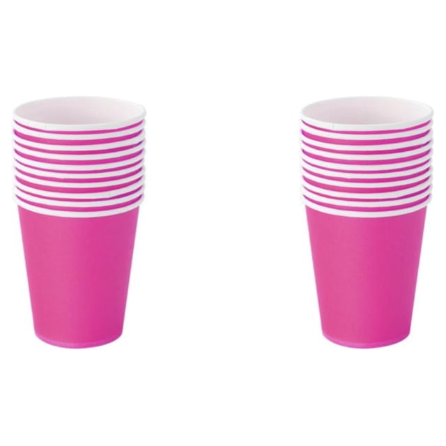 Maytalsory 50x Non-toxic Disposable Cups Food Grade Tear-resistant Smooth Line Party Paper Cups Cups For Coffee rose red 2Set